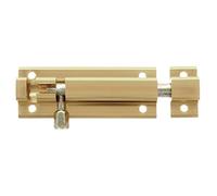 Amig - Goupille De Jante | 150 x 30 mm | Idéal Pour Les Portes Intérieures En Bois | Bords Carrés | Loquet Pour Salle De Bain, Chambre Ou Bureau | Boulon De Sécurité | Aluminium Doré