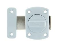 Amig - Goupille De Jante | 30x42 mm | Idéal Pour Les Portes Intérieures En Bois | Fermeture Cylindrique Rotative | Loquet Pour Salle De Bain, Chambre Ou Bureau | Boulon De Sécurité | Zamak Blanc