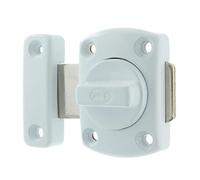 Amig - Goupille De Jante | 40x56 mm | Idéal Pour Les Portes Intérieures En Bois | Fermeture Cylindrique Rotative | Loquet Pour Salle De Bain, Chambre Ou Bureau | Boulon De Sécurité | Zamak Blanc