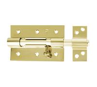 Amig - Goupille de suralimentation | 85 x 67 mm | Portes de passage en bois | Trou porte-bagages ø 8 mm | Loquet pour salle de bain, chambre ou bureau | Verrou de sécurité | Acier laiton verni