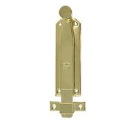 Amig - Goupille de suspension pour portes Mod.310 | Loquet de sécurité doré pour fixation horizontale ou verticale | Zamak avec finition laiton | Dimensions : 200 x 38 mm