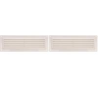 Amig - Grille de ventilation rectangulaire en Plastique avec moustiquaire | Grilles d'aération pour sortie d'air | Idéal pour plafonds | Dimensions : 260 x 90 mm | Couleur: Blanc (Lot de 2)