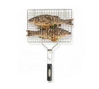 Amig - Grille Double pour Barbecue - 50 x 32 cm - Acier Inoxydable - Grille BBQ pour Viande et légumes - Mod. AM34