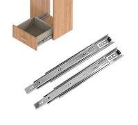 Amig - Guide coulissant pour tiroir | Charge 30 kg | Roulement à billes | Anti-corrosion | Pour menuiserie métallique et bricolage, Argent métallique, 600 x 45 mm, Acier allié