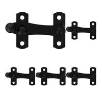 Amig - Heurtoir noir pour volets avec attache inversée Mod. 3-75 x 46 mm - Fermeture de sécurité anti-choc et rupture pour fenêtres - En acier - Avec vis (Lot de 5)