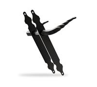 Amig - Jeu de 2 Poignées avec Plaque en Acier | 250 x 28 mm | Noir | Poignées en Zamak | Carré de 8 mm | Plaque étroite sans ressort