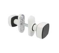 Amig - Jeu de boutons carrés avec rosace - Boutons de porte modernes pour intérieur - Style contemporain et fixation robuste - 52 x 52 mm - Zamak - Finition nickel satiné