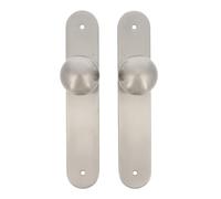 Amig - Jeu de boutons pivotants ronds pour portes intérieures Mod. 11GP - ø62 x 77 mm - Garniture de plaque rectangulaire - Poignée ergonomique - Acier inoxydable 18/8 mat