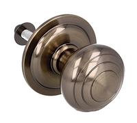Amig - Jeu de boutons pivotants ronds pour portes intérieures Mod. 11GR | ø62 x 77 mm | Garniture de plaque rectangulaire | Poignée ergonomique | Acier inoxydable mat 18/8