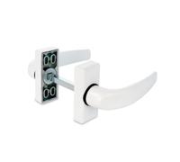 Amig - Jeu de poignée de porte à rosace - Modèle Delta - Fabriqué en aluminium - Dimensions : 121 x 72 mm - Carré de 8 mm - Idéal pour les portes intérieures ou extérieures Finition : Blanc.