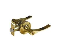 Amig - Jeu de poignées avec pêne dormant gauche - Rosace Ø65 mm - Pêne d’entrée 60/70 mm - Doré - Zamak - Pour portes en bois de 35 à 45 mm - Inclut 3 clés - Mod. 710