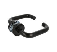Amig - Jeu de poignées avec rosette intérieure pour portes | Mod. 3RX | Ø53 mm | Carré de 8 mm | Design élégant et simple | Acier inoxydable noir