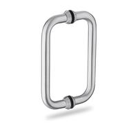 Amig - Jeu de poignées de porte avec rosace - Modèle 4 - Fabriqué en acier inoxydable 18/8 - Dimensions : 19 x 250 mm -Matériau résistant et durable - Finition : Mate