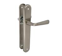 Amig - Jeu de poignées de porte en laiton - Modèle 252P-250X40 CHROMÉ MAT - Dimensions : 250 X 40 mm - Carré de 8 mm - Résistant à la corrosion - Comprend la visserie - Finition : CHROMÉ MAT.
