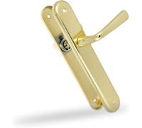 Amig - Jeu de poignées de porte en laiton - Modèle 252P-250X40 LAITONÉ - Dimensions : 250 X 40 mm - Carré de 8 mm - Résistant à la corrosion - Visserie incluse - Finition : LAITONÉ VERNI