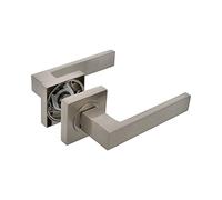 Amig - Jeu de poignées de porte | Mod. CADIZ | 52 x 124 mm | Avec bec verseur | Design élégant et simple | Poignée ergonomique | Zamak | Couleur Argenté mat