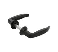 Amig - Jeu de poignées en aluminium - Poignée 105 x 45 mm - Épaisseur de porte 35-45 mm - Rosace Ø35 mm - Couleur noire - Idéal pour portes de passage et portes d’entrée, intérieures et extérieures