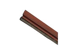 Amig - Joint pour portes d'entrée ou d'intérieur | Joint adhésif à poser | Brosse en poil | Feuille plastique entre la brosse | 82 cm | Sapelli | Aluminium
