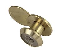Amig - Judas avec lentille super grand angle pour portes intérieures et extérieures - Laiton - Couleur dorée - Dimensions : diamètre 14 mm - Épaisseur de porte 15-25 mm