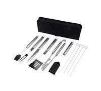 Amig - Kit 10 Accessoires pour Barbecue - Acier Inoxydable - Ensemble Complet d'Ustensiles - Accessoires Pratiques et Présentation Soignée pour Cadeau - Mod. AM03