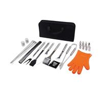 Amig - Kit 28 Accessoires pour Barbecue - 39 x 19 x 6 cm - Acier Inoxydable - Ensemble Complet d'Ustensiles - Accessoires Pratiques et Présentation Soignée pour Cadeau - Mod. AM18