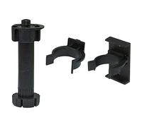 Amig - Kit 4 Pieds et 8 Supports pour Meubles de Cuisine | Mod. 9 | Ø47 x 95/120 x Ø16 mm | avec réglage et Tenon | pour plinthes de Cuisine | Plastique Noir