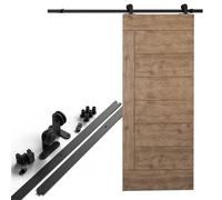 Amig - Kit porte coulissante en bois - Guide 186 cm acier noir - Résistance jusqu'à 80 kg - Finition anti-corrosion - Glissement doux - Mod. SD004