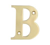 Amig - Lettre B en laiton poli pour vis à l'intérieur et à l'extérieur | 50 mm | Convient pour les portails, les murs ou les façades de maison | Finition dorée