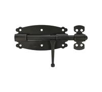 Amig - Loquete Superposé pour Portes et Meubles Mod. 484 | Verrou de Sécurité pour Fermeture Horizontale | Matériau Acier avec Axe en Zamak | 120 mm | Style Rustique | Inclut la Quincaillerie | Noir
