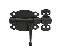 Amig - Loquete Superposé pour Portes et Meubles Mod. 484 | Verrou de Sécurité pour Fermeture Horizontale | Matériau Acier avec Axe en Zamak | 80 mm | Style Rustique | Inclut la Quincaillerie | Noir