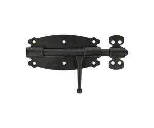 Amig - Loquete Superposé pour Portes et Meubles Mod. 484 | Verrou de Sécurité pour Fermeture Horizontale | Matériau Acier avec Axe en Zamak | 120 mm | Style Rustique | Inclut la Quincaillerie | Noir
