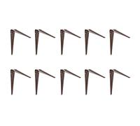 Amig - Lot de 10 Équerres d'étagère murale | Console pour étagère | Support étagère en Acier | Coleur: Marron | Dimensions: 400 x 350 | Poids max.: 40 kg