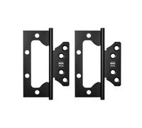 Amig - Lot de 2 charnières | 100 x 75,5 x 2,5 mm | Recommandée pour les portes | Ouverture et fermeture silencieuses | Acier inoxydable noir mat | Inclus visserie