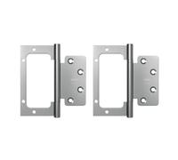 Amig - Lot de 2 charnières | 100 x 90 x 2,5 mm | Recommandée pour les portes | Ouverture et fermeture silencieuses | Acier inoxydable mat | Inclus visserie