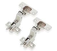 Amig - Lot de 2 Charnières à Cazolette Supercoudée Niquelée - Ø35 mm - Acier Niquelé - Ouverture 110° - Installation Cachée pour Meubles de Cuisine, Bureau et Armoires - Vis Réglables (Non Incluses)