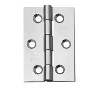 Amig - Lot de 2 charnières fixes sans bords | 70 x 50 mm | Modèle 2002 | Acier inoxydable 18/8 | Canto carré | Installation et utilisation facile | Grande fixation pour votre mobilier | Bricolage