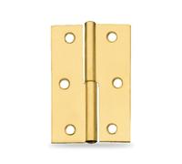 Amig - Lot de 2 Charnières pour meubles - Ouverture à droite - Acier laitoné - 70 X 43 X 1,2 mm - Démontable, Bord carré et Sans finition