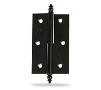 Amig - Lot de 2 Charnières pour meubles - Ouverture à droite - Acier noir - 70 x 43 x 1,2 mm - Démontable, Bord carré et Sans finition