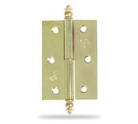 Amig - Lot de 2 Charnières pour meubles - Ouverture main Gauche - Acier Laitonné - 51 x 36 x 1,2 mm - Démontable, Bord Carré et Sans Finition