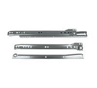 Amig - Lot de 2 Glissières Coulissantes Métalliques | Facilitent Retrait et Introduction Tiroirs | Résistance Charge 18kg/paire, Gris Métallisé, 400 x 37 mm, Acier Allié
