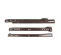Amig - Lot de 2 Glissières Coulissantes Métalliques pour Tiroirs | Charge 18kg/paire, Extraction Partielle | Idéal pour Meubles Maison et Bureau, Marron, 450x37 mm, Acier Allié