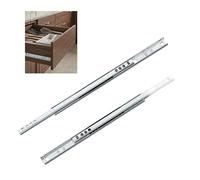 Amig - Lot de 2 glissières métalliques Mod.25 en acier galvanisé pour tiroirs de meubles, Extraction partielle, Capacité : 15 kg/la paire, Argenté, Dimensions : 310 x 17 mm