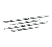 Amig - Lot de 2 glissières métalliques Mod.25 en acier galvanisé pour tiroirs de meubles, Extraction partielle, Capacité : 15 kg/la paire, Argenté, Dimensions : 374 x 17 mm