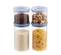 Amig - Lot de 4 Bocaux Hermétiques en Verre - 2x500ml, 2x1000ml - Récipients de Cuisine pour Aliments Secs - Système Modulaire et Empilable - Organise pâtes, riz, fruits secs - Mod. ORU