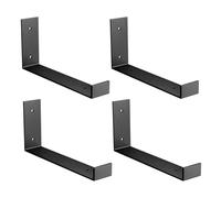 Amig - Lot de 4 Équerres en L pour Étagères Industrielles - 103 x 261 x 40 mm - Acier Noir Mat - Support Murale pour Étagère - Design Fonctionnel et Résistant - Idéal pour Étagères Murales