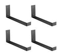 Amig - Lot de 4 Équerres en L pour Étagères Industrielles - 103 x 261 x 40 mm - Acier Noir Mat - Support Murale pour Étagère - Design Fonctionnel et Résistant - Idéal pour Étagères Murales
