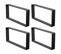 Amig - Lot de 4 Équerres Rectangulaires pour Étagères Industrielles - 126 x 261 x 30 mm - Acier Noir Mat - Support Murale pour Étagère - Design Fonctionnel et Résistant - Idéal pour Étagères Murales