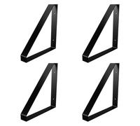 Amig - Lot de 4 Équerres Triangulaires pour Étagères Industrielles - 211 x 261 x 30 mm - Acier Noir Mat - Support Murale pour Étagère - Design Fonctionnel et Résistant - Idéal pour Étagères Murales