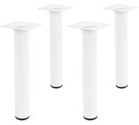 Amig - Lot de 4 Pieds Ronds pour Meuble - 30X200 cm - Acier - pour Tables Basses, Tables de Nuit, Commodes... - Embout Anti-Rayures - Résistants - Noir - Visserie Incluse