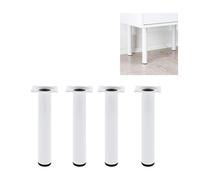 Amig - Lot de 4 Pieds Ronds pour Meuble - 30X500 cm - Acier - pour Tables Basses, Tables de Nuit, Commodes... - Embout Anti-Rayures - Résistants - Noir - Visserie Incluse